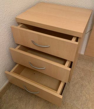 Somier + Cabezal + Mesita Madera