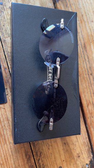 Gafas Chrome Hearts Redondas Grises