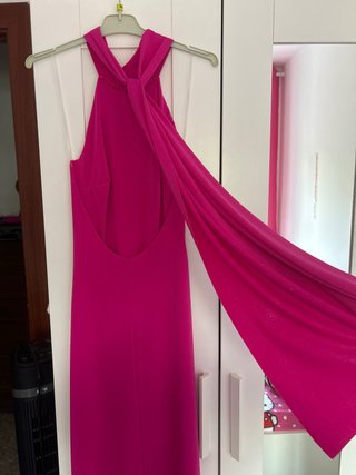 Vestido largo fucsia para eventos