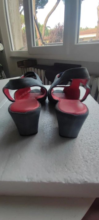 Scarpe Pas de Rouge Tg 39 Grigio/Rosso
