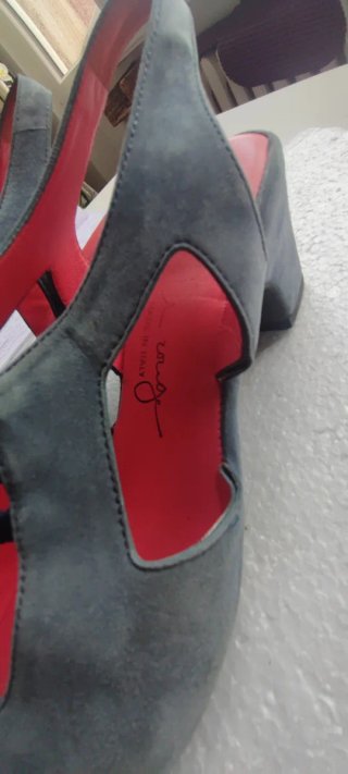 Scarpe Pas de Rouge Tg 39 Grigio/Rosso