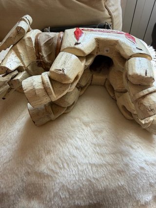 Marionetta Elefante Vintage Legno Decorato