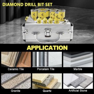 Juego 10 brocas corona diamante M14 6-68mm