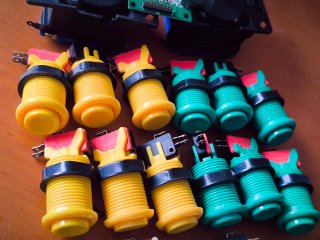 Joysticks, Botones Americanos y Placa Jamma