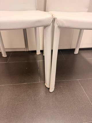 4 Sillas Comedor Polipiel Blancas