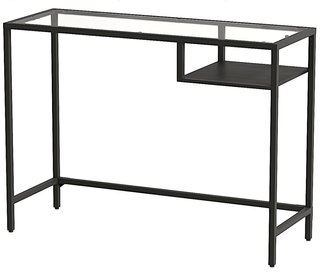 Consola Ikea Negra Cristal y Madera