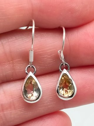Pendientes Plata 925 y Cuarzo Citrino