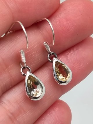 Pendientes Plata 925 y Cuarzo Citrino