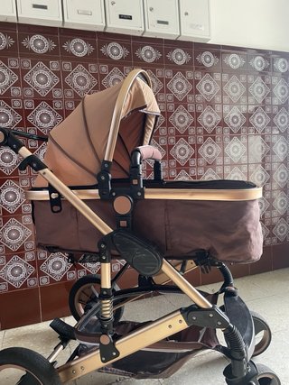 Cochecito bebé/niño  3 en 1 multiposición marrón