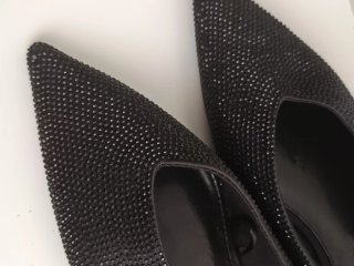 Sandalias Zara Negras Talla 36 Brillantes De atar