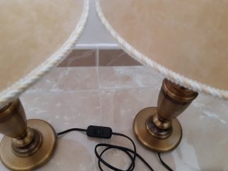 2 Lampade da Tavolo in Rame Antico