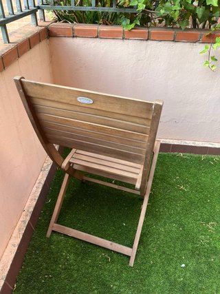 Tavolo da terrazza rotondo in legno e 6 sedie