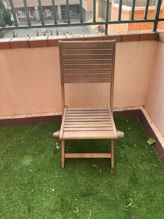 Tavolo da terrazza rotondo in legno e 6 sedie