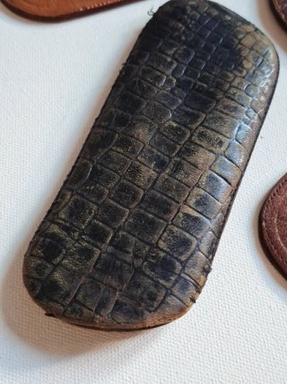 Lote 4 Fundas Gafas Cuero Vintage 1920-30