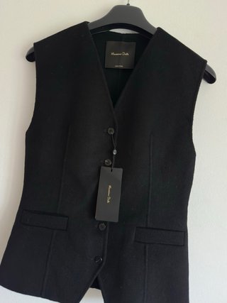 Colete Massimo Dutti Preto Novo c/ Etiqueta