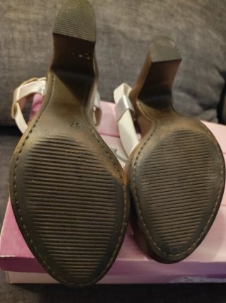 Sandalias Noelm Plataforma Blancas y Plateadas