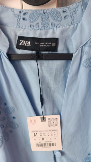 Vestido corto bordado Zara Talla M