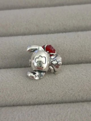 Charm Stitch rosa roja nuevo plata