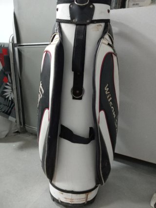 Mochila de golf antigua de piel