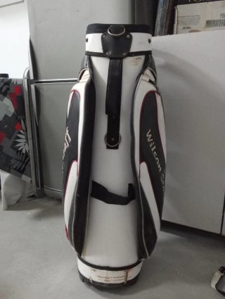 Mochila de golf antigua de piel
