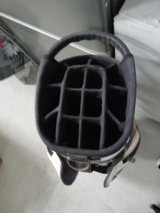 Mochila de golf antigua de piel