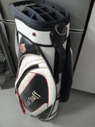 Mochila de golf antigua de piel