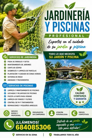 Mantenimiento de jardines y piscinas