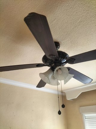 Lámpara Ventilador Madera y Cristal