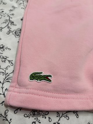 Pantalón corto chándal Lacoste rosa pastel