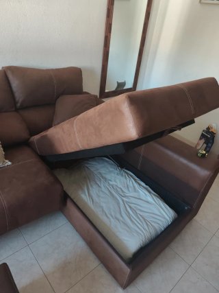 Sofá modular marrón de ante