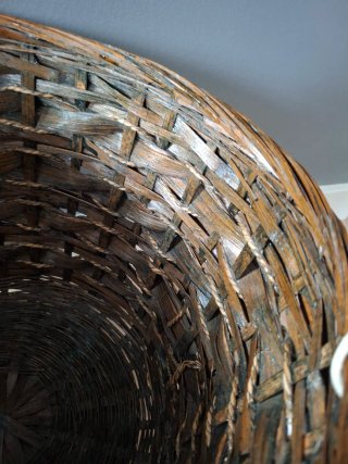 Cesta Zara Home Mimbre y Madera