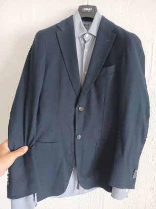 Boggi Milano Navy Cotton Blazer — Size 44