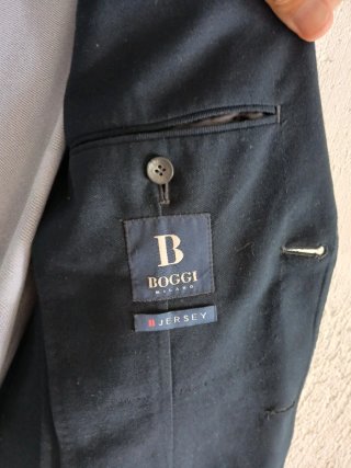 Boggi Milano Navy Cotton Blazer — Size 44