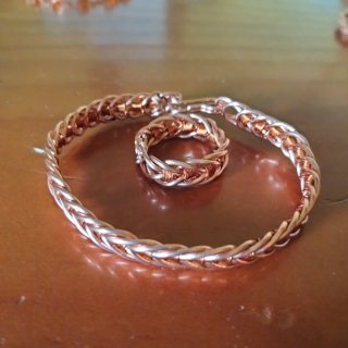 Conjunto Pulsera y Anillo Cobre Sanador
