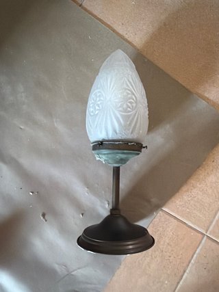 Lámpara de mesa cristal y metal