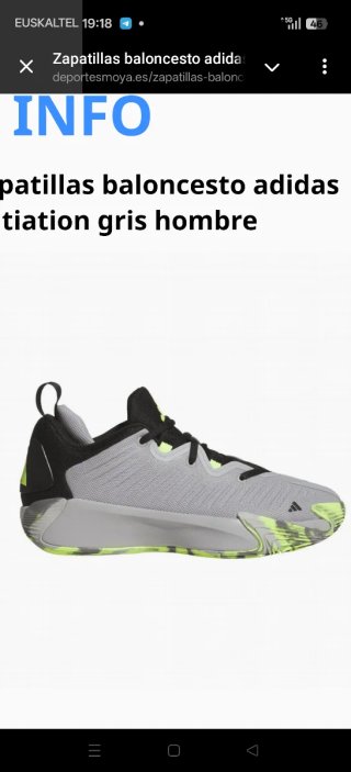 Adidas Initiation Gris y Verde Eléctrico Talla 44