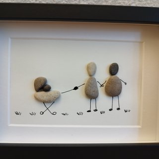 Cuadro Pareja y Bebé Piedras 20x15 Ikea