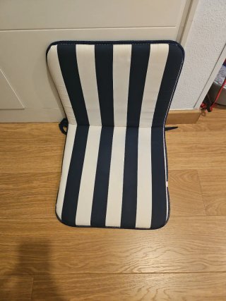 Cojín para silla exterior rayas azul y blanco
