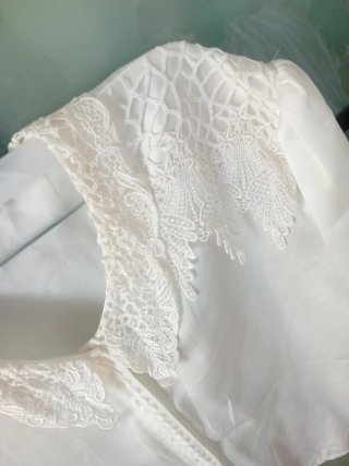 Blusa M.Cosmo Queen Talla XL Encaje Blanco