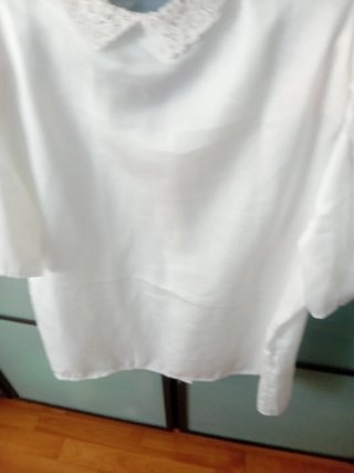 Blusa M.Cosmo Queen Talla XL Encaje Blanco