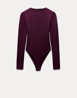 Body manga larga Zara morado