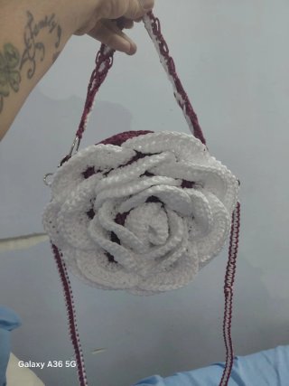Bolso Crochet Macramé Flor Hecho a Mano
