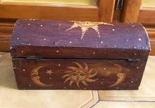 Grande caja en madera pintada a mano