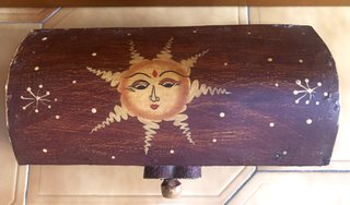 Grande caja en madera pintada a mano