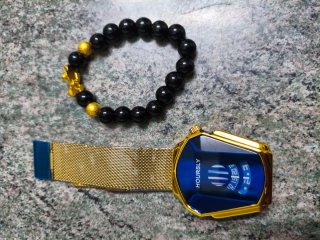 Reloj HOURLSY Cuarzo Azul y Dorado
