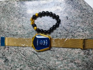 Reloj HOURLSY Cuarzo Azul y Dorado