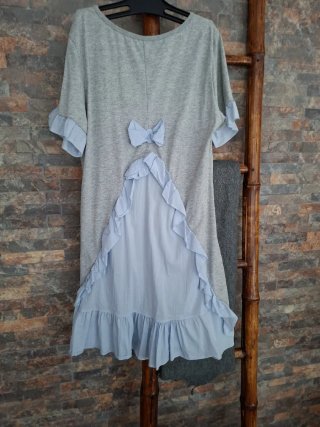 Vestido playero niña gris y azul T.36