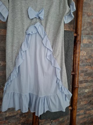Vestido playero niña gris y azul T.36