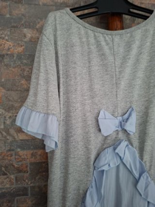 Vestido playero niña gris y azul T.36