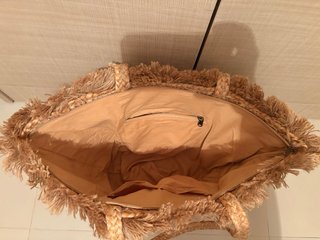 Bolso de playa rafia con flecos